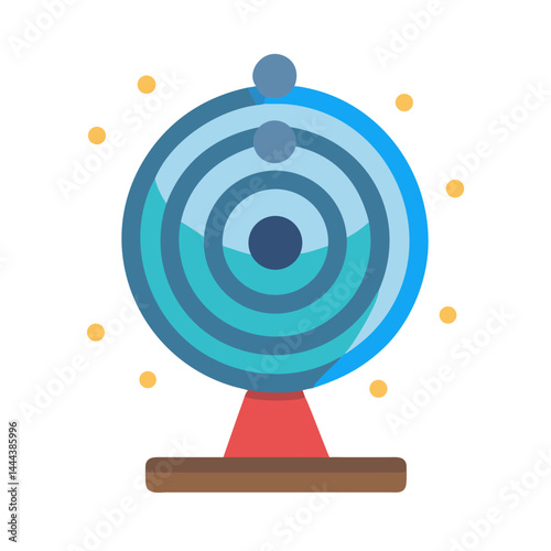 Cartoon fortune teller crystal ball with stars icon