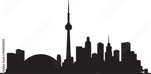 silhouette of city skyline, skyline, city, silhouette, vector, cityscape, building, buildings, architecture, illustration, urban, tower, skyscraper, business, sky, black, toronto, downtown, chicago, t