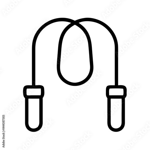 jumping rope black linear isolated vector illustration
