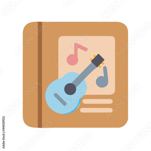 Guitar Music Book Cover Vector Graphic Illustration