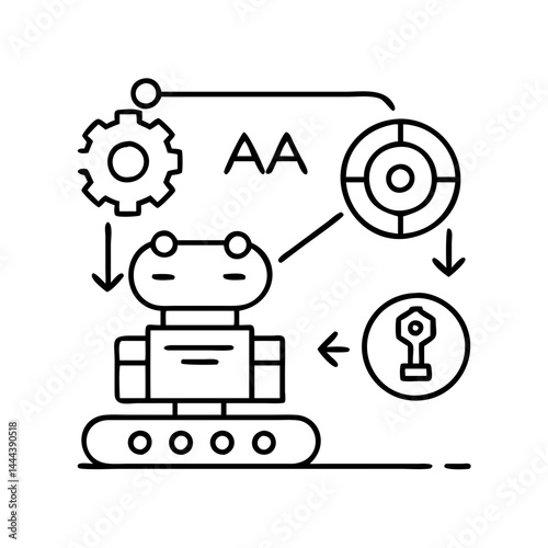robotic process automation rpa icon, robotic process automation rpa line art - simple line art of robotic process automation rpa, perfect for robotic process automation rpa logos and icons