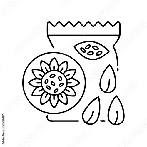 seeds sunflower or chia icon, seeds sunflower or chia line art - simple line art of seeds sunflower or chia, perfect for seeds sunflower or chia logos and icons