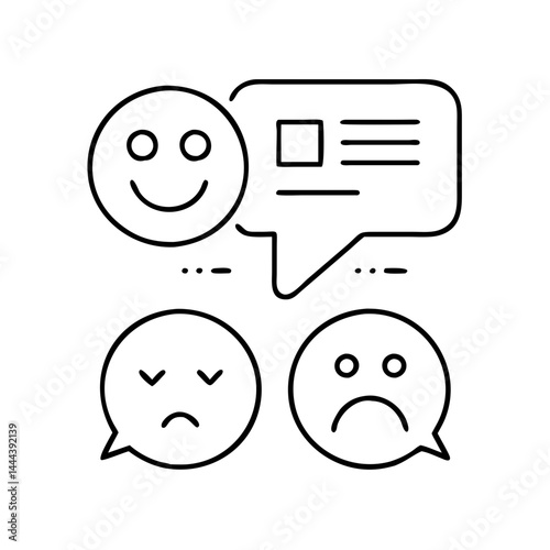 sentiment analysis icon, sentiment analysis line art - simple line art of sentiment analysis, perfect for sentiment analysis logos and icons