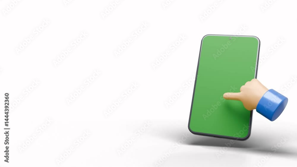 3d render hand using smartphone scroll online network for social media news and ecommerce shopping, green screen template 3d render hand using smartphone scroll online network for social media news and ecommerce shopping, green screen template