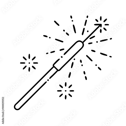 sparkler icon, sparkler line art - simple line art of sparkler, perfect for sparkler logos and icons