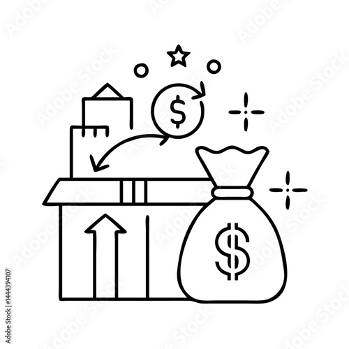 stimulus package icon, stimulus package line art - simple line art of stimulus package, perfect for stimulus package logos and icons