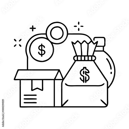 stimulus package icon, stimulus package line art - simple line art of stimulus package, perfect for stimulus package logos and icons