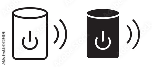 Smart speaker icon In Flat and stroke Style Vector For App, UI, Websites. Black Vector Illustration.