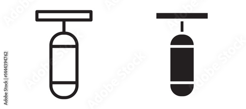 Punching bag icon In Flat and stroke Style Vector For App, UI, Websites. Black Vector Illustration.
