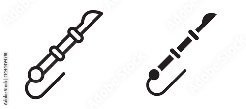 Harpoon icon In Flat and stroke Style Vector For App, UI, Websites. Black Vector Illustration.