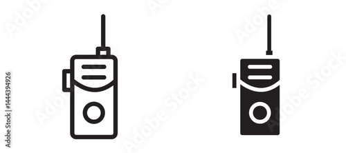 Walkie talkie icon In Flat and stroke Style Vector For App, UI, Websites. Black Vector Illustration.