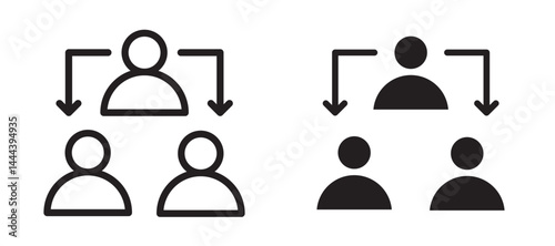Third party icon In Flat and stroke Style Vector For App, UI, Websites. Black Vector Illustration.
