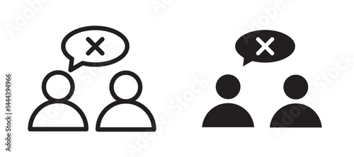 Disagreement icon In Flat and stroke Style Vector For App, UI, Websites. Black Vector Illustration.