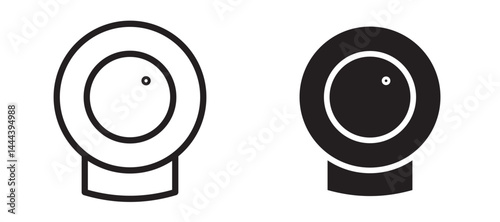 Web camera icon In Flat and stroke Style Vector For App, UI, Websites. Black Vector Illustration.