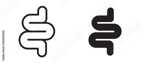 Gut icon In Flat and stroke Style Vector For App, UI, Websites. Black Vector Illustration.