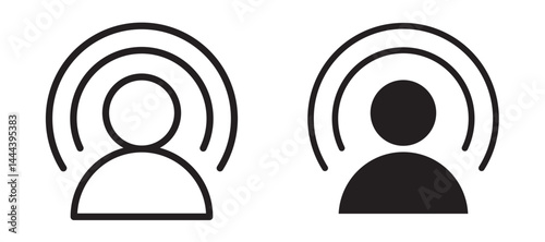 Influencer icon In Flat and stroke Style Vector For App, UI, Websites. Black Vector Illustration.