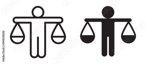 Ethics icon In Flat and stroke Style Vector For App, UI, Websites. Black Vector Illustration.