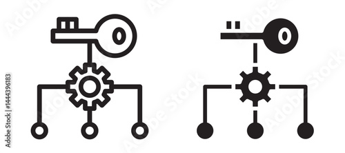 Key factor icon In Flat and stroke Style Vector For App, UI, Websites. Black Vector Illustration.