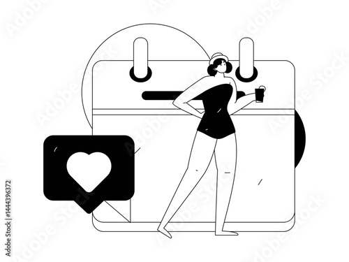 Check-in character flat vector concept operation hand-drawn illustration
