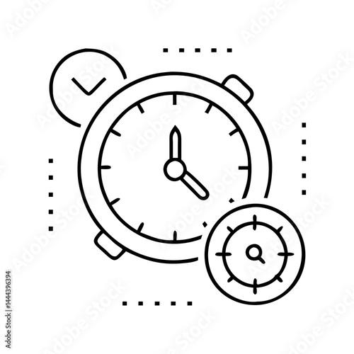 time management icon, time management line art - simple line art of time management, perfect for time management logos and icons