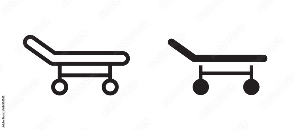 Stretcher icon In Flat and stroke Style Vector For App, UI, Websites. Black Vector Illustration. Stretcher icon In Flat and stroke Style Vector For App, UI, Websites. Black Vector Illustration.