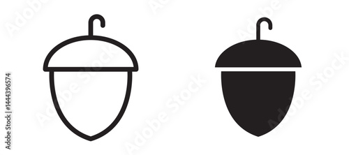 Hazelnut icon In Flat and stroke Style Vector For App, UI, Websites. Black Vector Illustration.