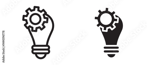 Innovation icon In Flat and stroke Style Vector For App, UI, Websites. Black Vector Illustration.