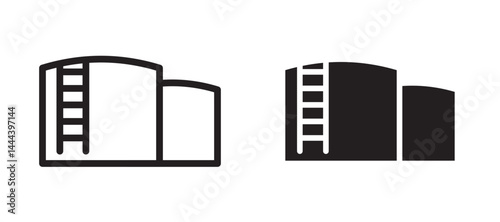 Oil storage icon In Flat and stroke Style Vector For App, UI, Websites. Black Vector Illustration.