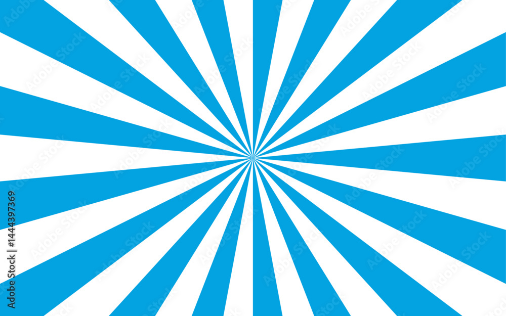 Fototapeta premium Abstract hypnotic radial spiral pattern and visual illusion of motion and depth. Dynamic sense of energy, reminiscent of retro posters or optical art. Sunburst background with pattern beam rays. 