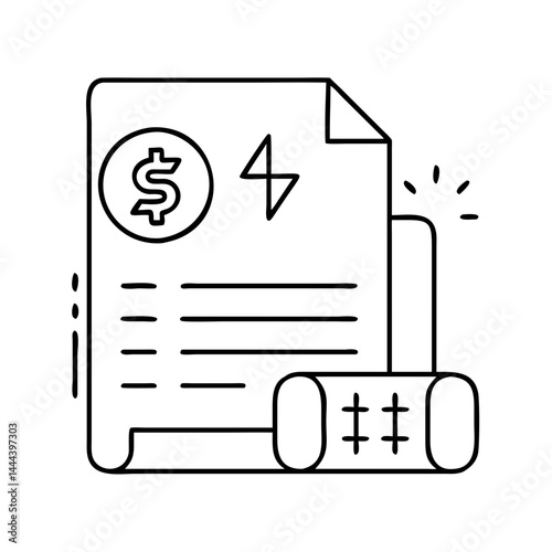 utility bills icon, utility bills line art - simple line art of utility bills, perfect for utility bills logos and icons