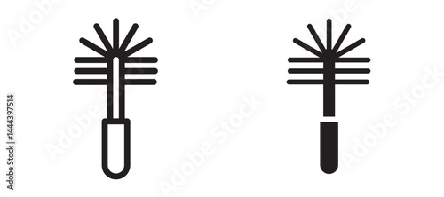 Toilet brush icon In Flat and stroke Style Vector For App, UI, Websites. Black Vector Illustration.