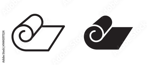 Carpet roll icon In Flat and stroke Style Vector For App, UI, Websites. Black Vector Illustration.