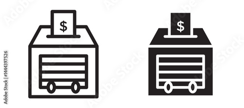Money counting machine icon In Flat and stroke Style Vector For App, UI, Websites. Black Vector Illustration.
