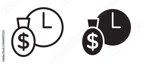 Long term investment icon In Flat and stroke Style Vector For App, UI, Websites. Black Vector Illustration.