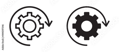 Implementation icon In Flat and stroke Style Vector For App, UI, Websites. Black Vector Illustration.