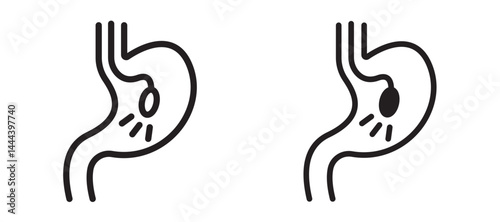 Endoscopy icon In Flat and stroke Style Vector For App, UI, Websites. Black Vector Illustration.