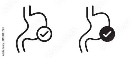 Good digestion icon In Flat and stroke Style Vector For App, UI, Websites. Black Vector Illustration.