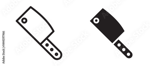 Butcher knife icon In Flat and stroke Style Vector For App, UI, Websites. Black Vector Illustration.