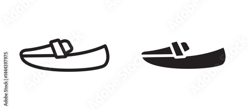Loafer icon In Flat and stroke Style Vector For App, UI, Websites. Black Vector Illustration.