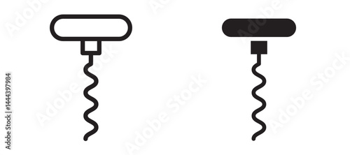 Corkscrew icon In Flat and stroke Style Vector For App, UI, Websites. Black Vector Illustration.