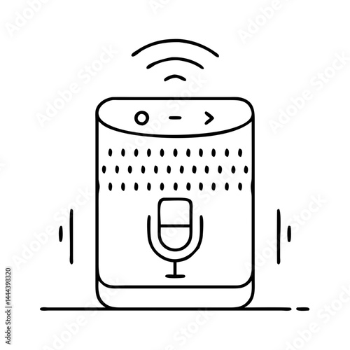 voice assistant icon, voice assistant line art - simple line art of voice assistant, perfect for voice assistant logos and icons