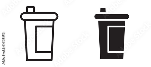 Protein shake icon In Flat and stroke Style Vector For App, UI, Websites. Black Vector Illustration.