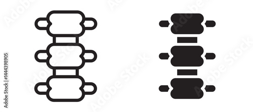 Spinal column icon In Flat and stroke Style Vector For App, UI, Websites. Black Vector Illustration.
