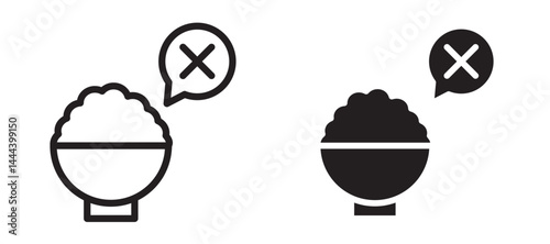Lack of appetite icon In Flat and stroke Style Vector For App, UI, Websites. Black Vector Illustration.