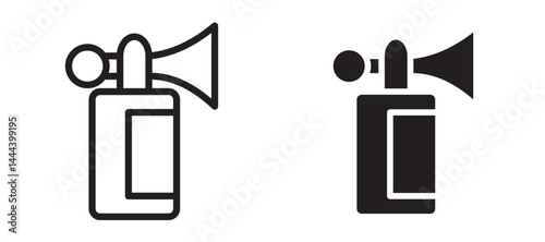 Air horn icon In Flat and stroke Style Vector For App, UI, Websites. Black Vector Illustration.