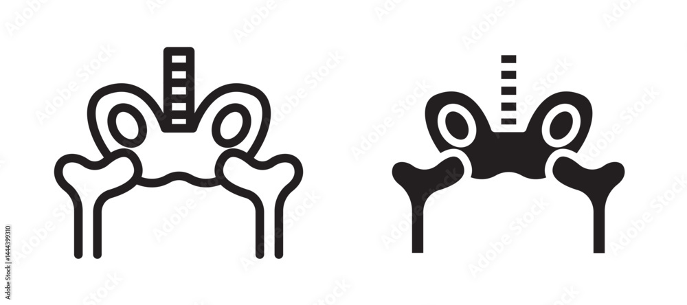 Pelvis icon In Flat and stroke Style Vector For App, UI, Websites. Black Vector Illustration. Pelvis icon In Flat and stroke Style Vector For App, UI, Websites. Black Vector Illustration.