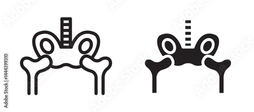 Pelvis icon In Flat and stroke Style Vector For App, UI, Websites. Black Vector Illustration.