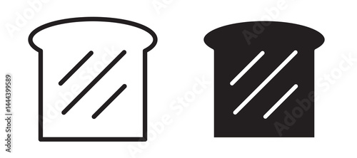 White bread icon In Flat and stroke Style Vector For App, UI, Websites. Black Vector Illustration.