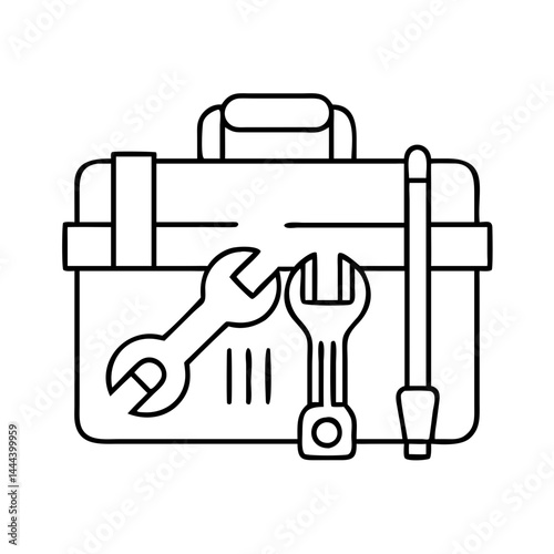 workshop tool kit icon, workshop tool kit line art - simple line art of workshop tool kit, perfect for workshop tool kit logos and icons