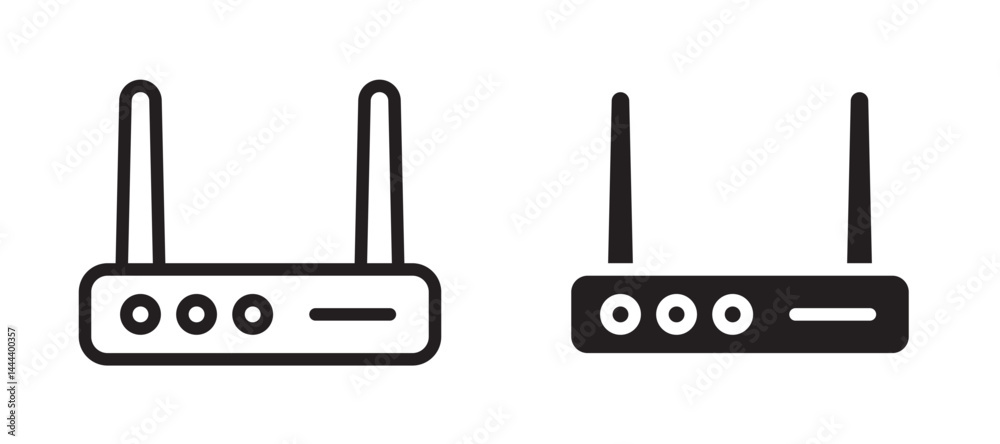 Wifi modem icon In Flat and stroke Style Vector For App, UI, Websites. Black Vector Illustration. Wifi modem icon In Flat and stroke Style Vector For App, UI, Websites. Black Vector Illustration.